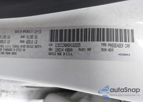 2016 Chrysler 200 Limited z USA, uszkodzony, nr VIN 1C3CCCABXGN162225